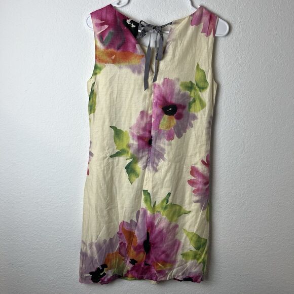 NWT  LOFT dress Pink Ivory Multi Floral Linen Blend Shift Sleeveless Petite 6 - Picture 2 of 6